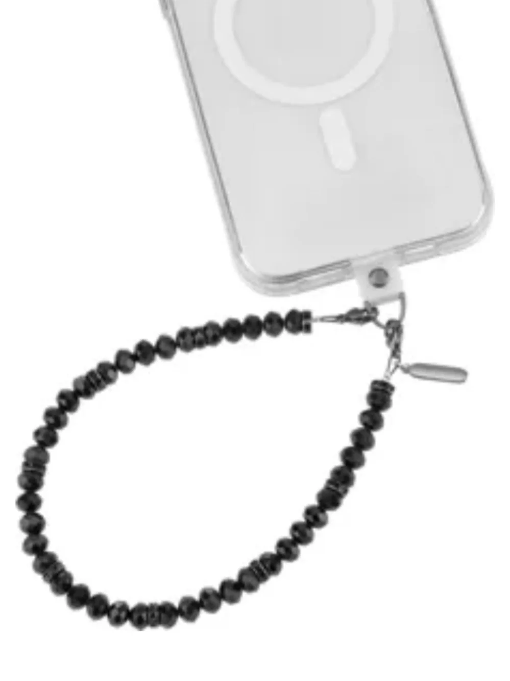 Black Beaded Badge Lanyard with Lobster Clasps